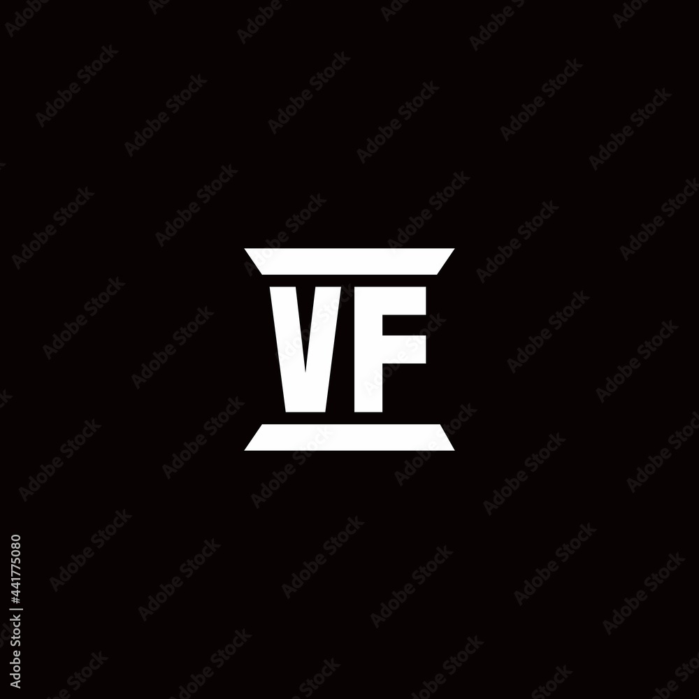 VF Logo monogram with pillar shape designs template VF Logo monogram with pillar shape designs template