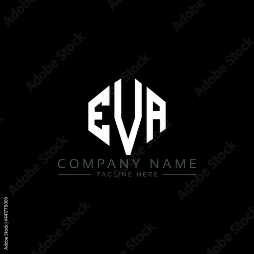 Fotografiet EVA letter logo design with polygon shape