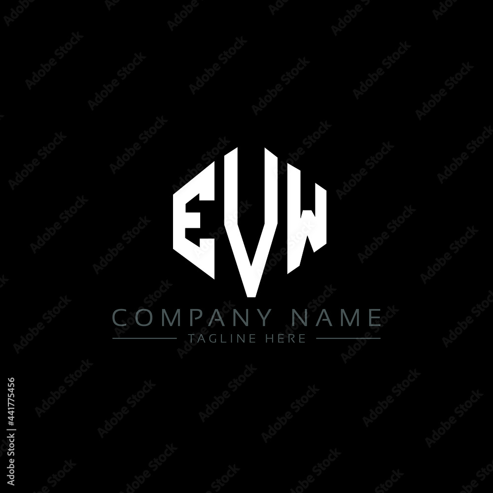 EVW letter logo design with polygon shape. EVW polygon logo monogram. EVW cube logo design. EVW hexagon vector logo template white and black colors. EVW monogram, EVW business and real estate logo. 