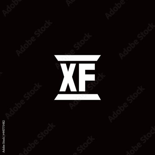 XF Logo monogram with pillar shape designs template