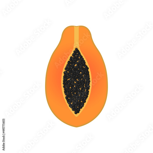 Papaya fruit icon. Vector illustration. Flat design.