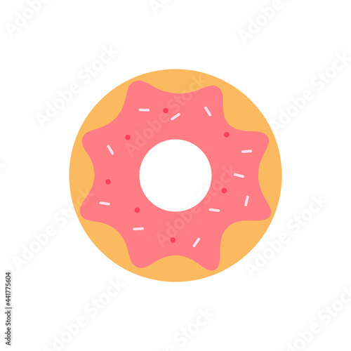 Donut icon. Vector illustration. Flat design.	
