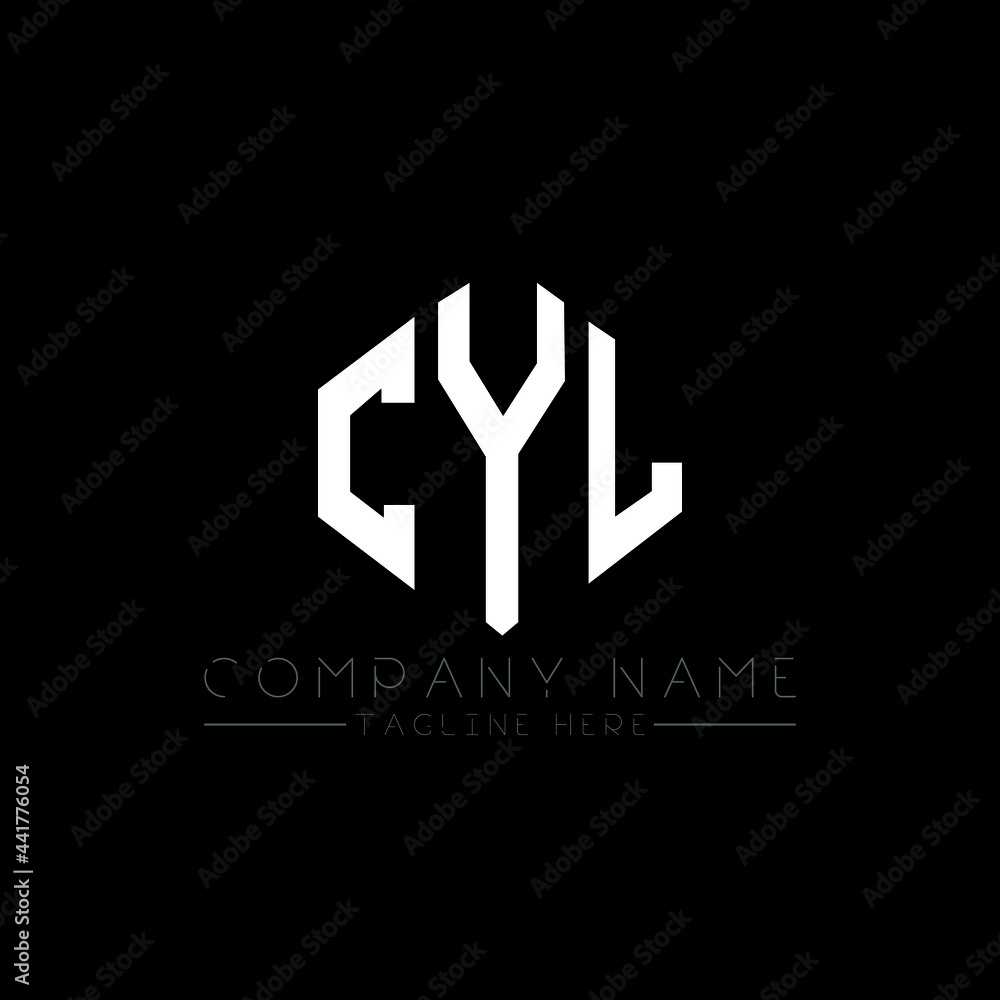 CYL letter logo design with polygon shape. CYL polygon logo monogram. CYL cube logo design. CYL hexagon vector logo template white and black colors. CYL monogram, CYL business and real estate logo. 