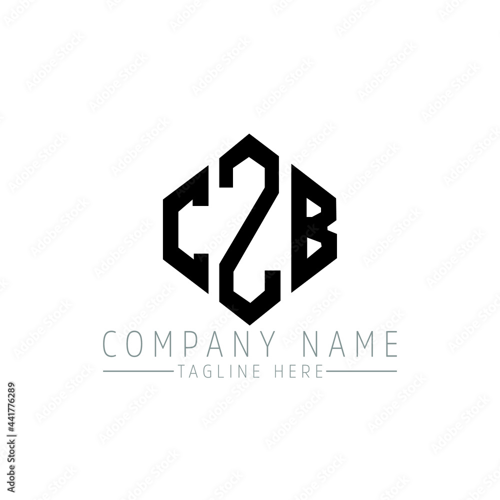 CZB letter logo design with polygon shape. CZB polygon logo monogram. CZB cube logo design. CZB hexagon vector logo template white and black colors. CZB monogram, CZB business and real estate logo. 