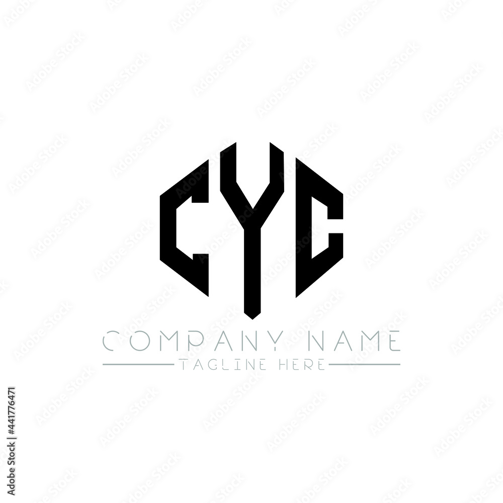 CYC letter logo design with polygon shape. CYC polygon logo monogram