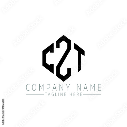 CZT letter logo design with polygon shape. CZT polygon logo monogram. CZT cube logo design. CZT hexagon vector logo template white and black colors. CZT monogram, CZT business and real estate logo.  photo