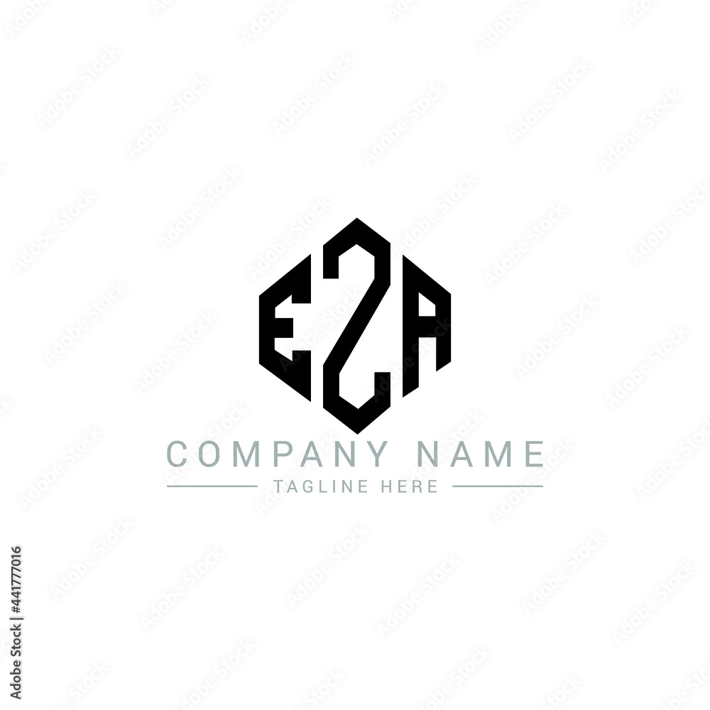 EZA letter logo design with polygon shape. EZA polygon logo monogram. EZA cube logo design. EZA hexagon vector logo template white and black colors. EZA monogram, EZA business and real estate logo. 
