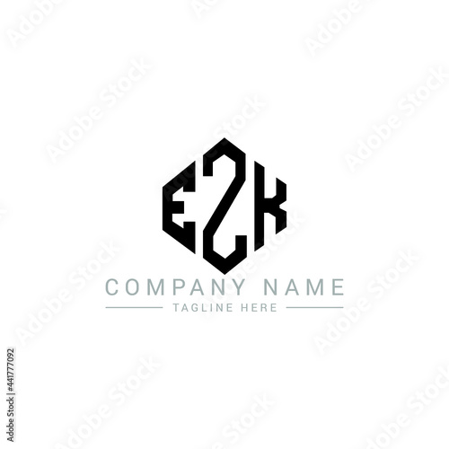 EZK letter logo design with polygon shape. EZK polygon logo monogram. EZK cube logo design. EZK hexagon vector logo template white and black colors. EZK monogram, EZK business and real estate logo. 