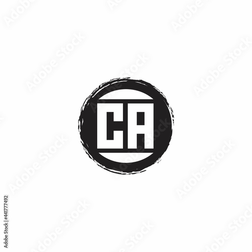 CA Logo Initial Letter Monogram with abstrac circle shape design template