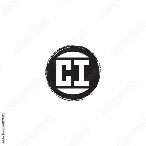 CI Logo Initial Letter Monogram with abstrac circle shape design template