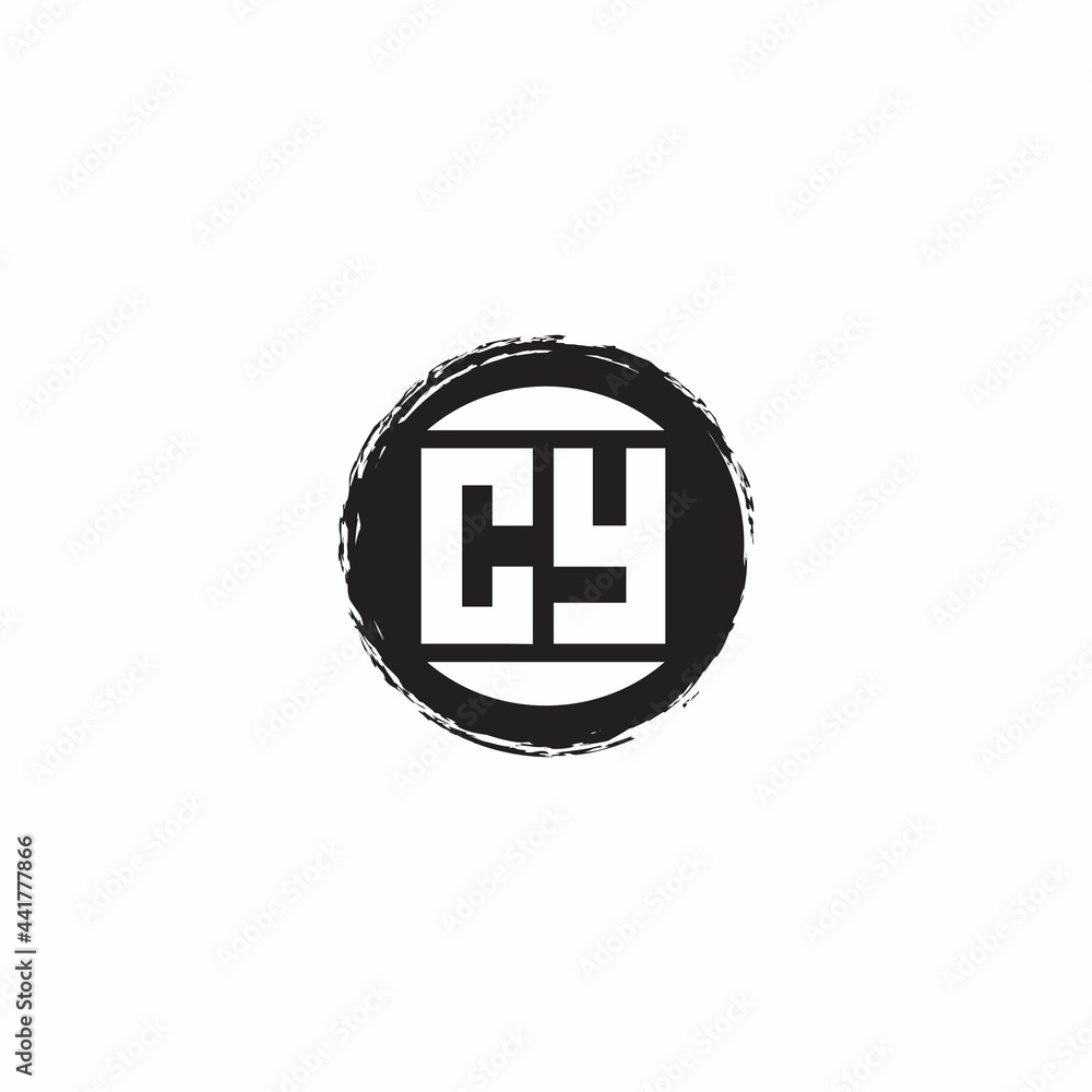 CY Logo Initial Letter Monogram with abstrac circle shape design template CY Logo Initial Letter Monogram with abstrac circle shape design template
