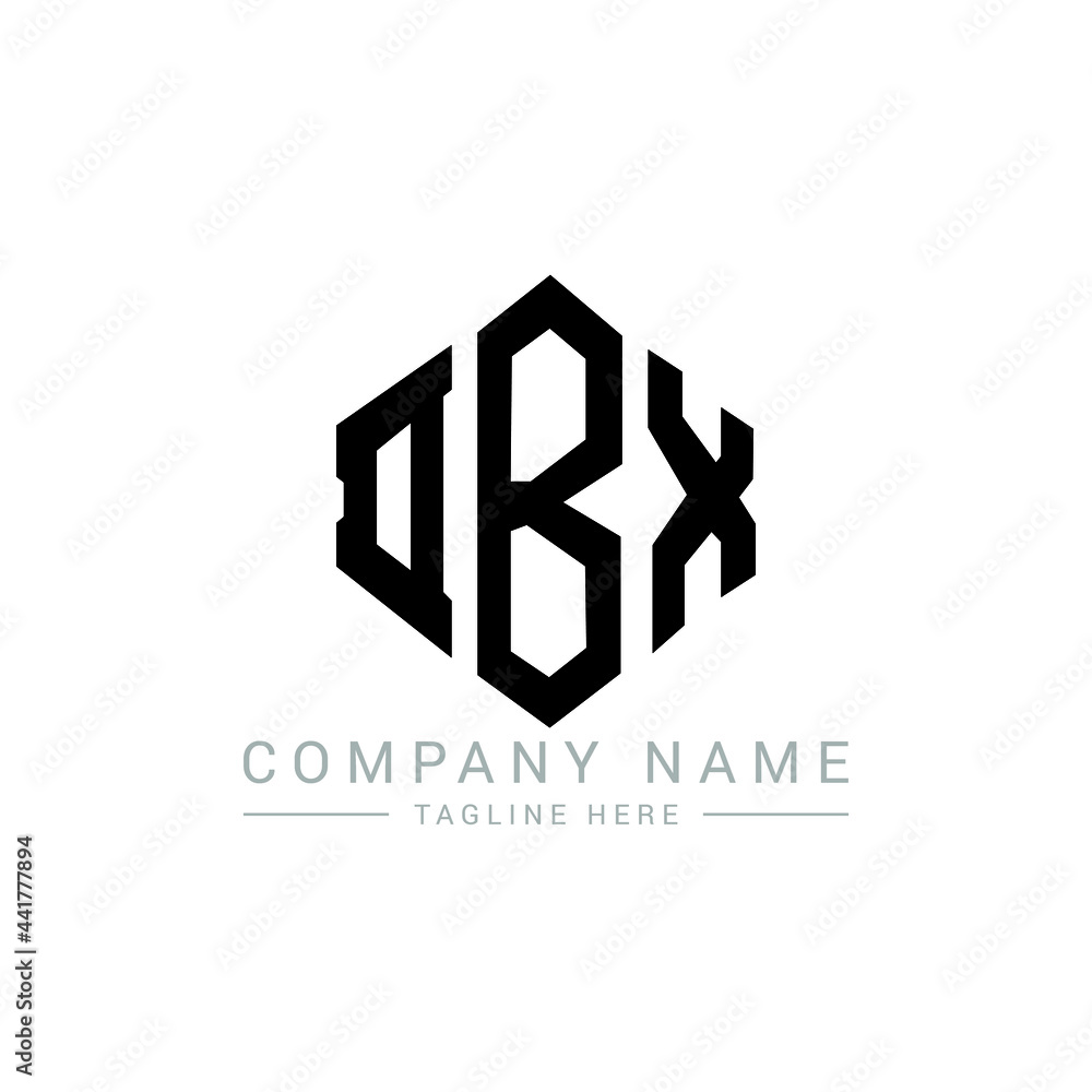 DBX letter logo design with polygon shape. DBX polygon logo monogram