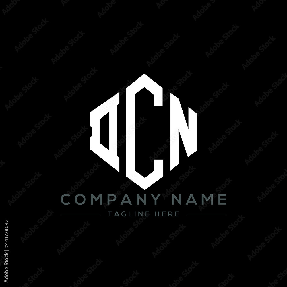DCN letter logo design with polygon shape. DCN polygon logo monogram. DCN cube logo design. DCN hexagon vector logo template white and black colors. DCN monogram, DCN business and real estate logo. 