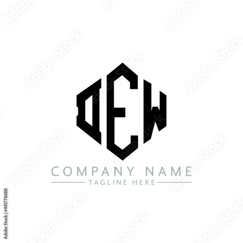 DEW letter logo design with polygon shape. DEW polygon logo monogram. DEW cube logo design. DEW hexagon vector logo template white and black colors. DEW monogram, DEW business and real estate logo. 