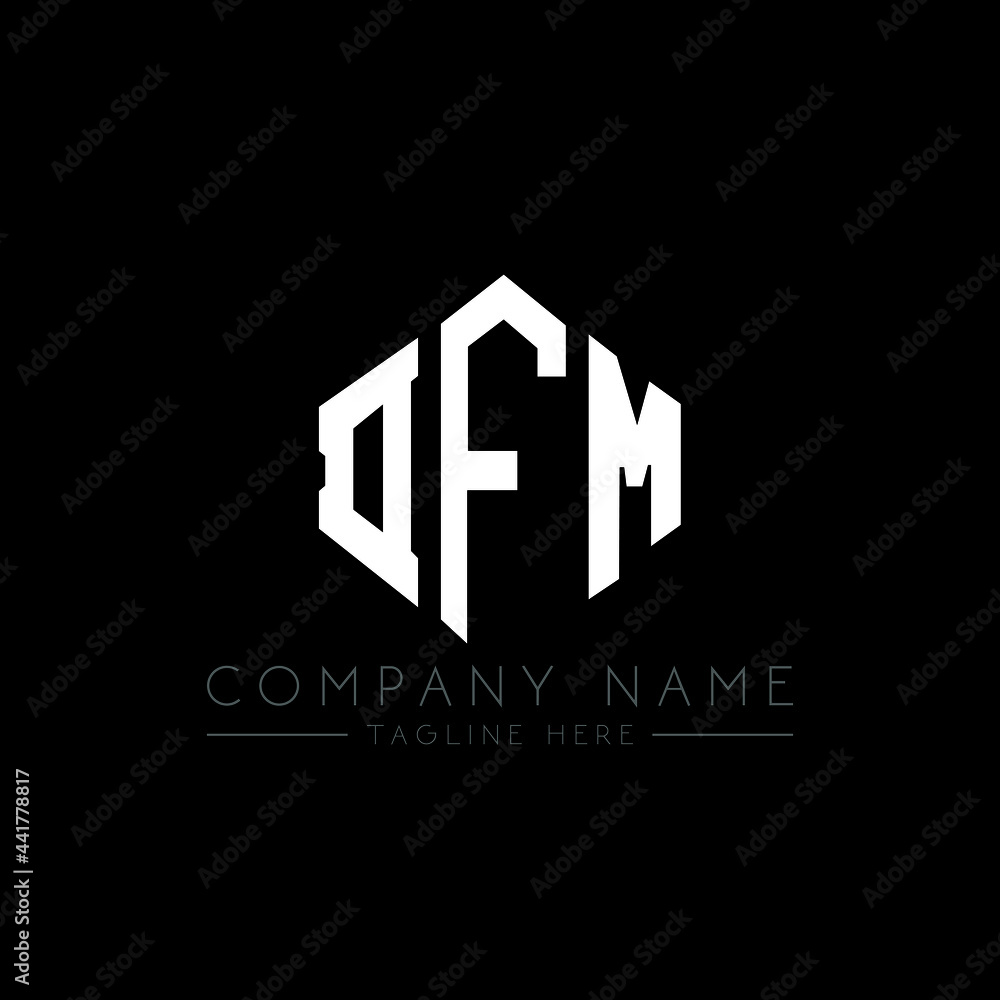 DFM letter logo design with polygon shape. DFM polygon logo monogram ...