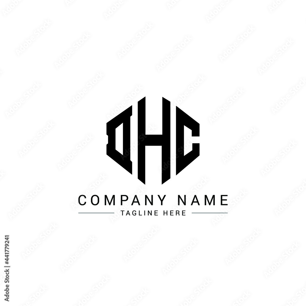 DHC letter logo design with polygon shape. DHC polygon logo monogram ...