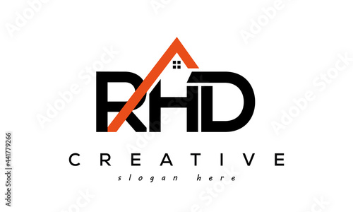 initial RHD letters real estate construction logo vector	 photo