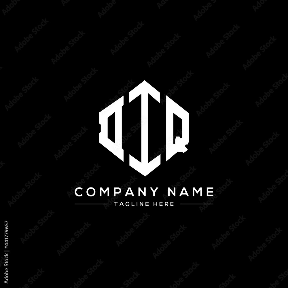 DIQ letter logo design with polygon shape. DIQ polygon logo monogram ...