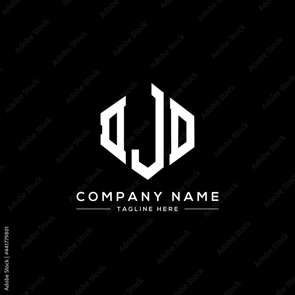 DJD letter logo design with polygon shape. DJD polygon logo monogram