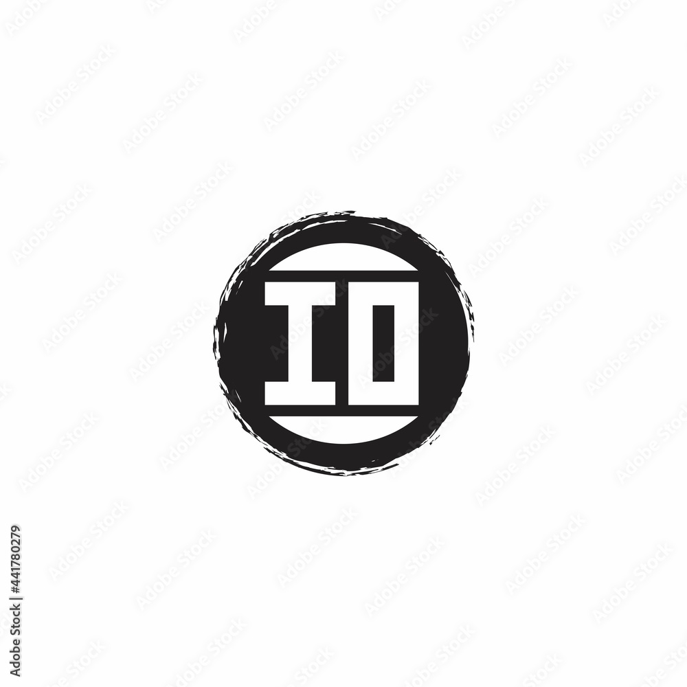 IO Logo Initial Letter Monogram with abstrac circle shape design template