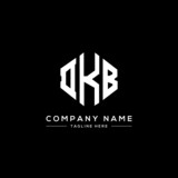 DKB letter logo design with polygon shape. DKB polygon logo monogram. DKB cube logo design. DKB hexagon vector logo template white and black colors. DKB monogram, DKB business and real estate logo. 