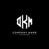 DKM letter logo design with polygon shape. DKM polygon logo monogram. DKM cube logo design. DKM hexagon vector logo template white and black colors. DKM monogram, DKM business and real estate logo. 