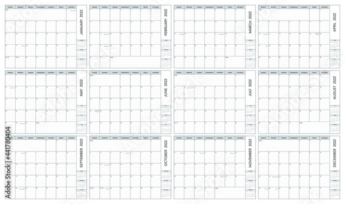 2022 Calendar Planner with notes (USA dates)