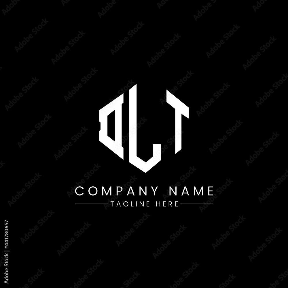 DLT letter logo design with polygon shape. DLT polygon logo monogram