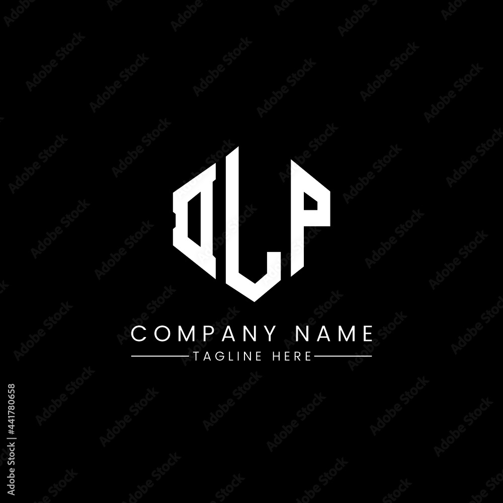 DLP letter logo design with polygon shape. DLP polygon logo monogram. DLP cube logo design. DLP hexagon vector logo template white and black colors. DLP monogram, DLP business and real estate logo. 