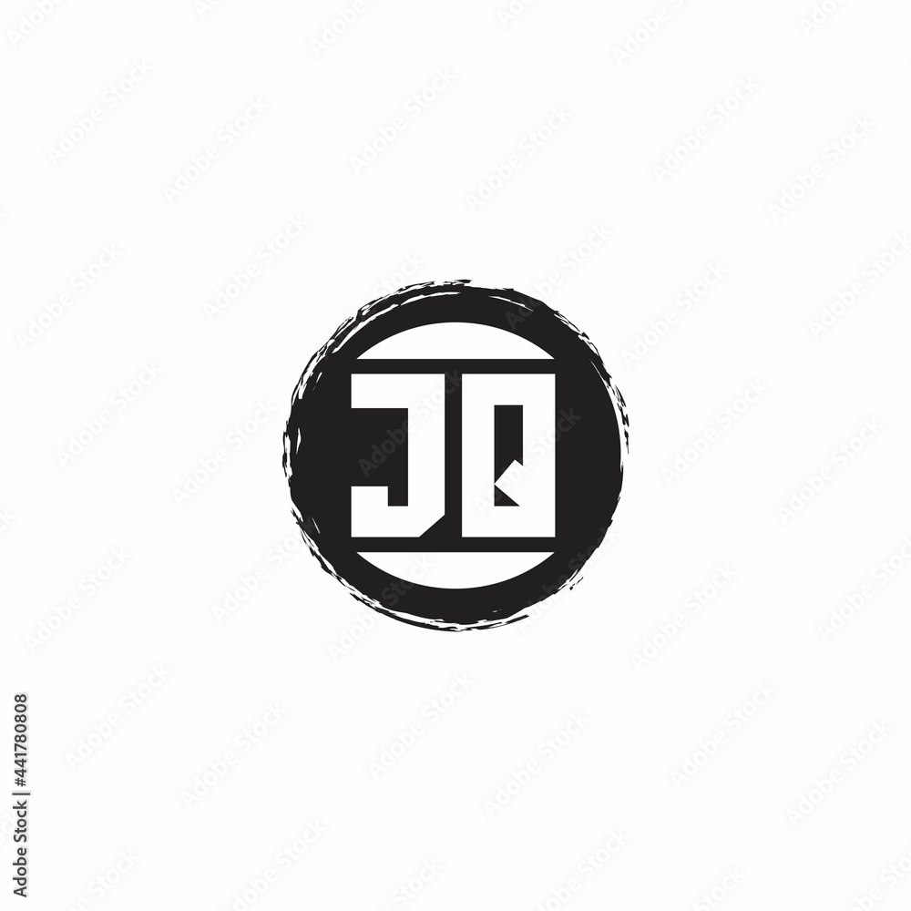 JQ Logo Initial Letter Monogram with abstrac circle shape design template JQ Logo Initial Letter Monogram with abstrac circle shape design template