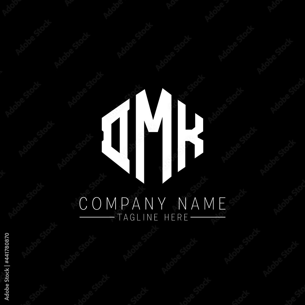 DMK letter logo design with polygon shape. DMK polygon logo monogram. DMK cube logo design. DMK hexagon vector logo template white and black colors. DMK monogram, DMK business and real estate logo. 