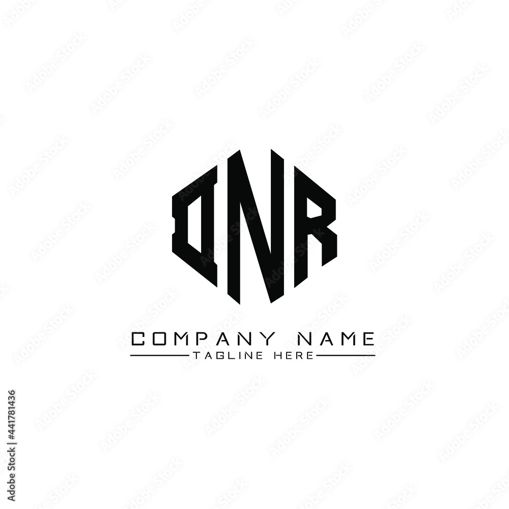 DNR letter logo design with polygon shape. DNR polygon logo monogram