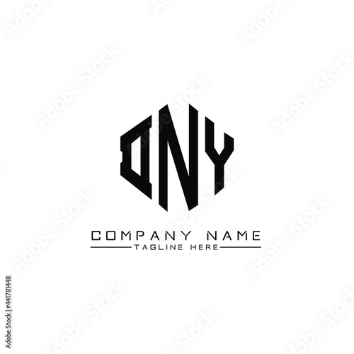 DNY letter logo design with polygon shape. DNY polygon logo monogram. DNY cube logo design. DNY hexagon vector logo template white and black colors. DNY monogram, DNY business and real estate logo. 