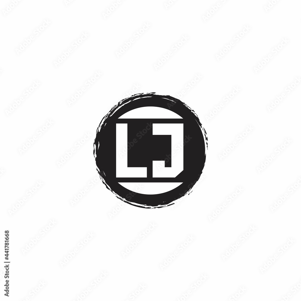 LJ Logo Initial Letter Monogram with abstrac circle shape design template LJ Logo Initial Letter Monogram with abstrac circle shape design template