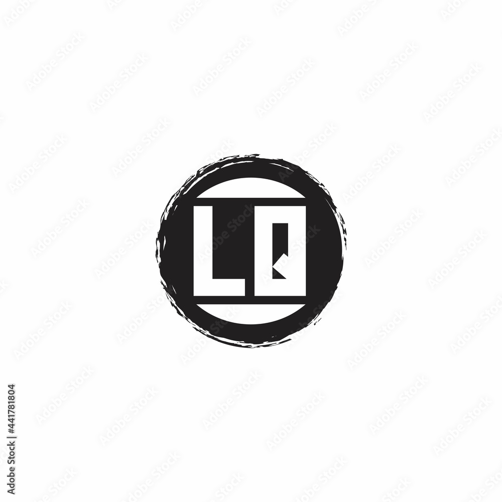 LQ Logo Initial Letter Monogram with abstrac circle shape design template LQ Logo Initial Letter Monogram with abstrac circle shape design template