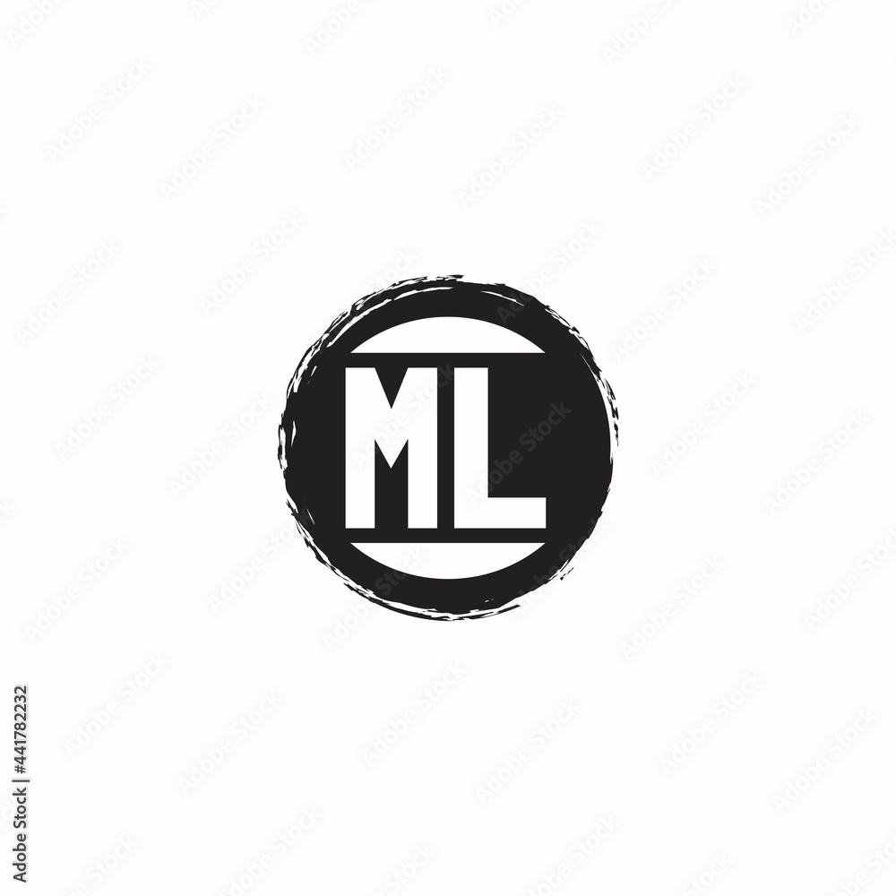 ML Logo Initial Letter Monogram with abstrac circle shape design template