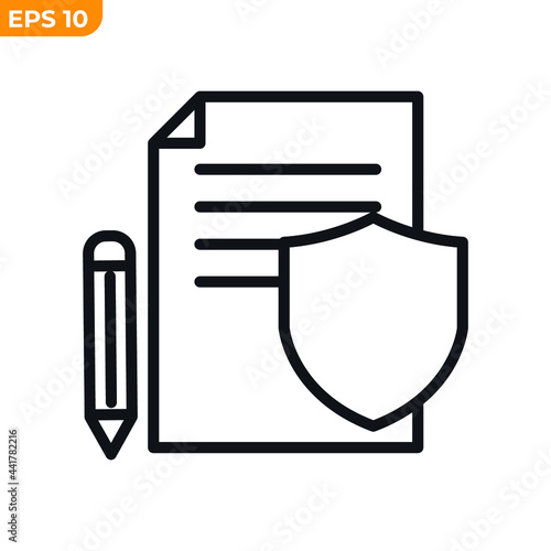 document insurance icon symbol template for graphic and web design collection logo vector illustration