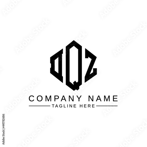 DQZ letter logo design with polygon shape. DQZ polygon logo monogram. DQZ cube logo design. DQZ hexagon vector logo template white and black colors. DQZ monogram, DQZ business and real estate logo. 