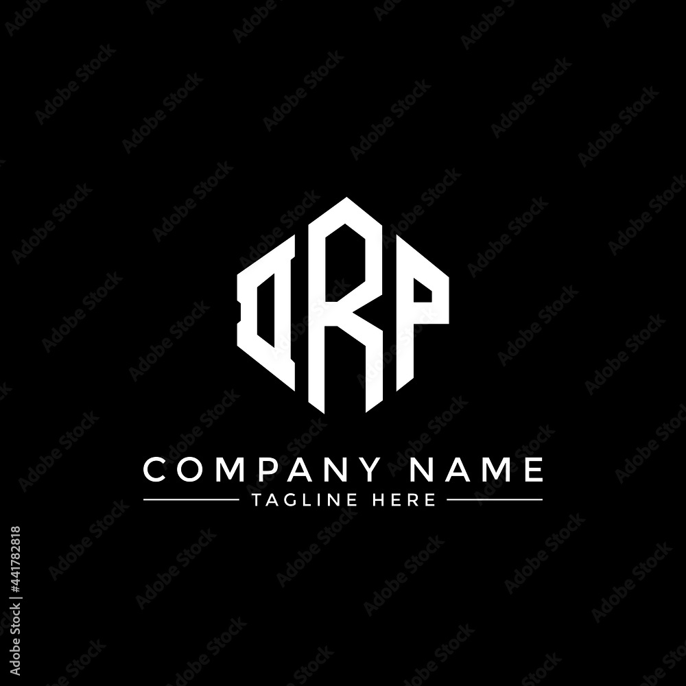 DRP letter logo design with polygon shape. DRP polygon logo monogram. DRP cube logo design. DRP hexagon vector logo template white and black colors. DRP monogram, DRP business and real estate logo. 