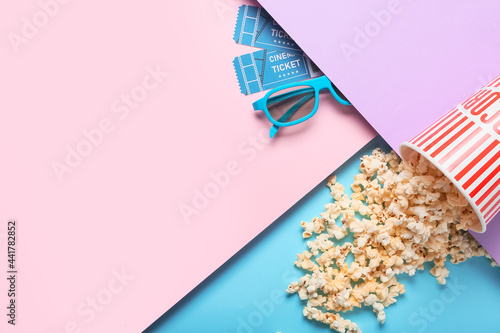 Popcorn with 3D glasses and...