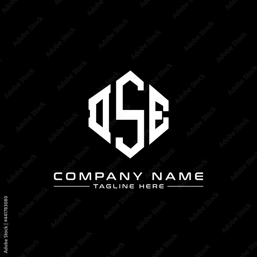 DSE letter logo design with polygon shape. DSE polygon logo monogram. DSE cube logo design. DSE hexagon vector logo template white and black colors. DSE monogram, DSE business and real estate logo. 