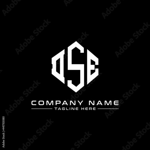 DSE letter logo design with polygon shape. DSE polygon logo monogram. DSE cube logo design. DSE hexagon vector logo template white and black colors. DSE monogram  DSE business and real estate logo. 