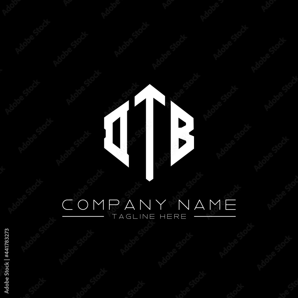 DTB letter logo design with polygon shape. DTB polygon logo monogram. DTB cube logo design. DTB hexagon vector logo template white and black colors. DTB monogram, DTB business and real estate logo. 