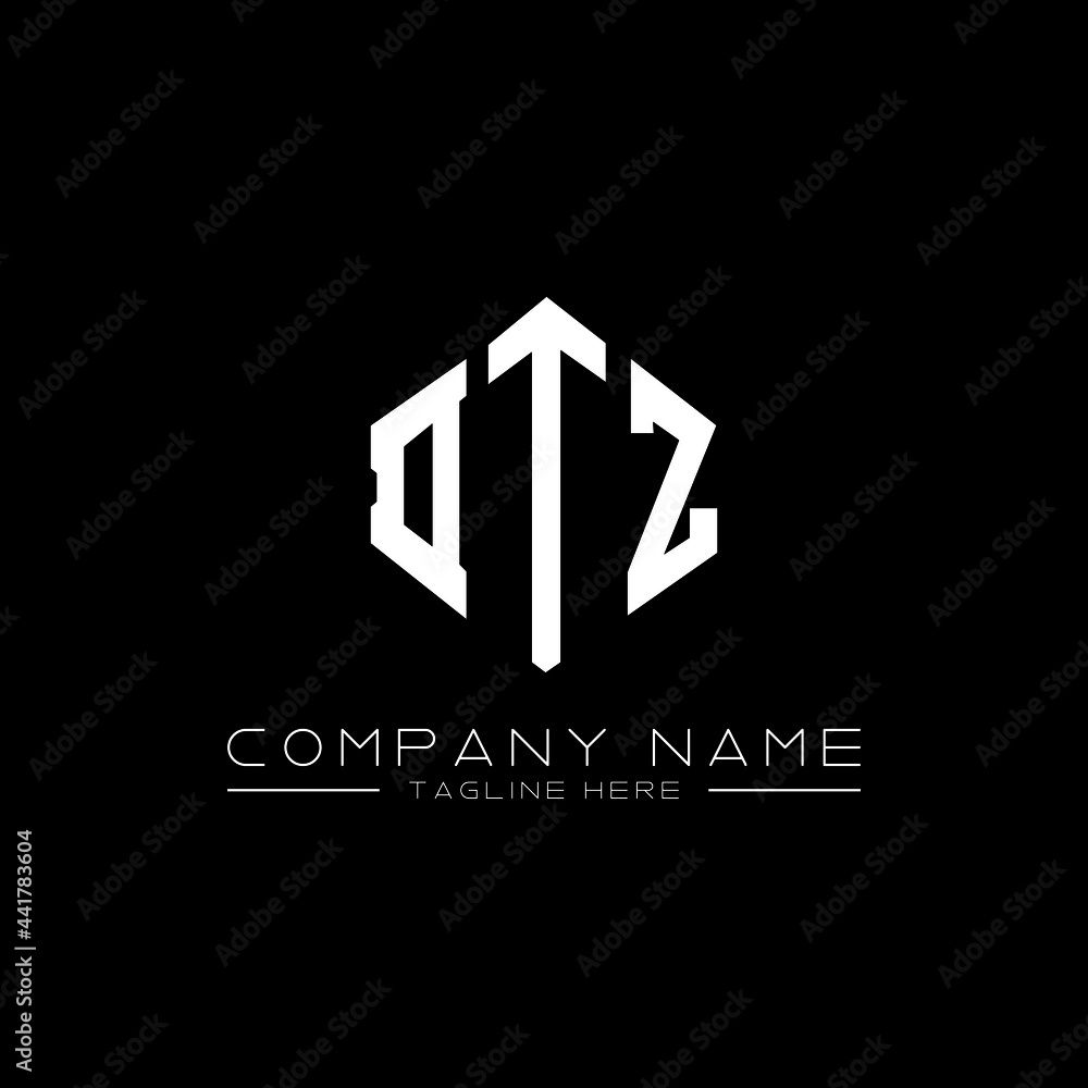 DTZ letter logo design with polygon shape. DTZ polygon logo monogram. DTZ cube logo design. DTZ hexagon vector logo template white and black colors. DTZ monogram, DTZ business and real estate logo. 