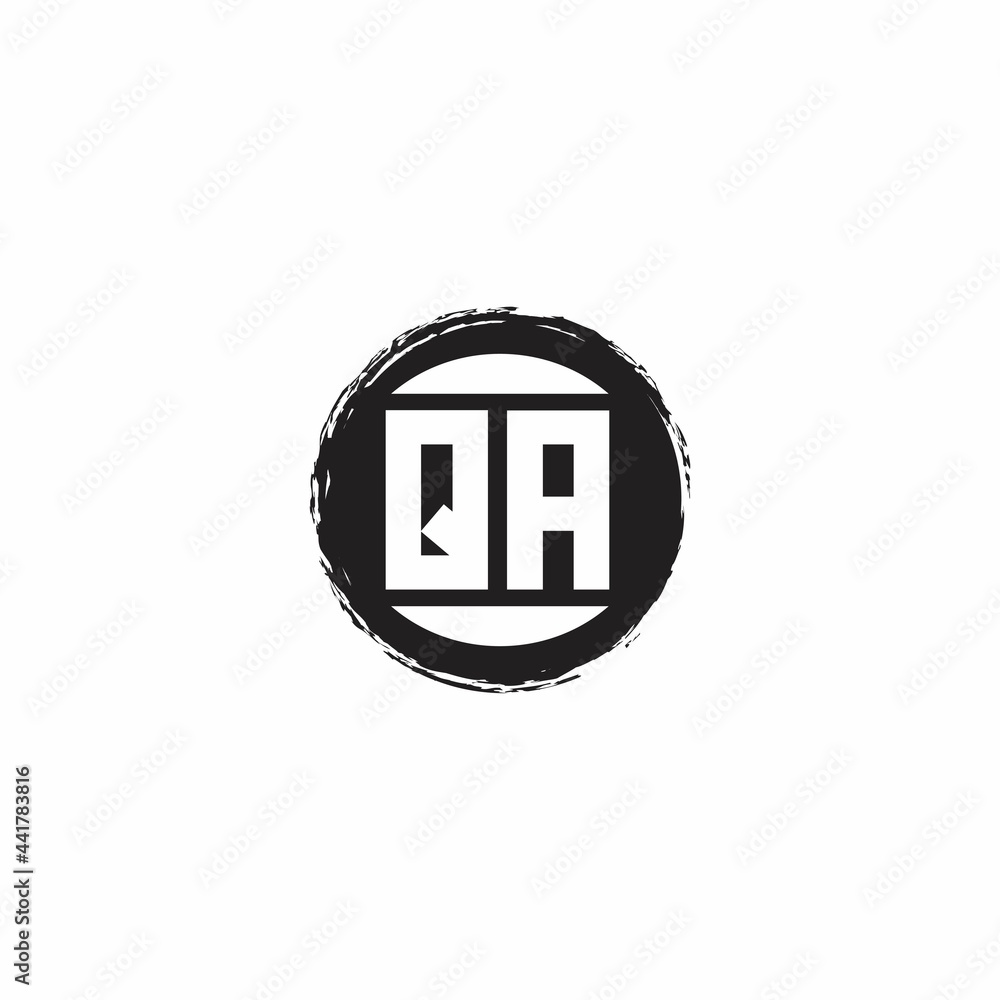 QA Logo Initial Letter Monogram with abstrac circle shape design template QA Logo Initial Letter Monogram with abstrac circle shape design template