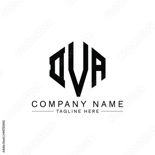 DVA letter logo design with polygon shape. DVA polygon logo monogram. DVA cube logo design. DVA hexagon vector logo template white and black colors. DVA monogram, DVA business and real estate logo. 