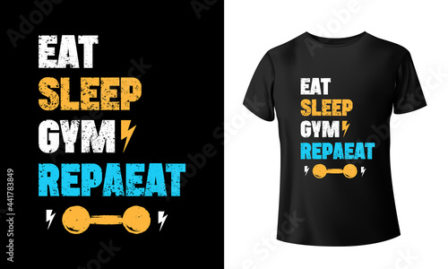 Super exclusive Print ready colorful fitness t shirt design or gym t shirt design for boys and girls, Ai file, vector file. black t shirts