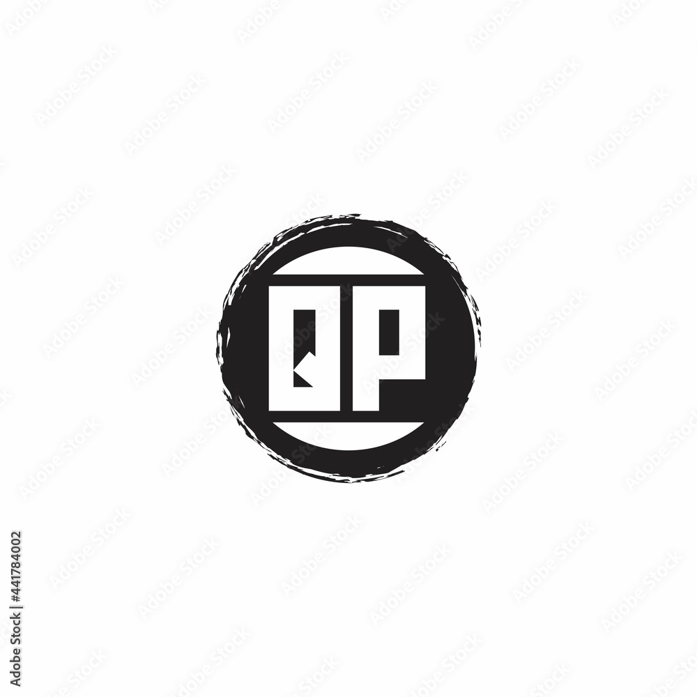 QP Logo Initial Letter Monogram with abstrac circle shape design template QP Logo Initial Letter Monogram with abstrac circle shape design template