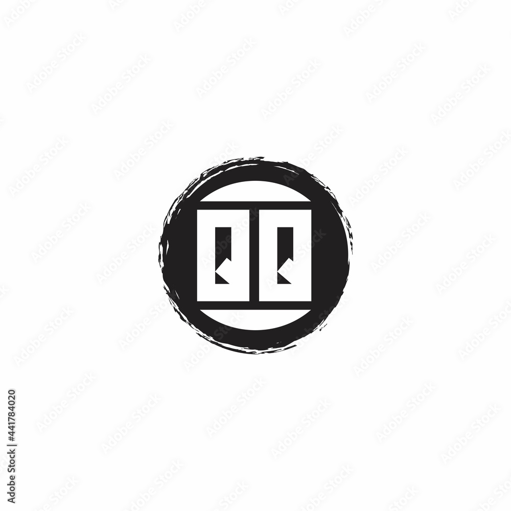 QQ Logo Initial Letter Monogram with abstrac circle shape design template QQ Logo Initial Letter Monogram with abstrac circle shape design template