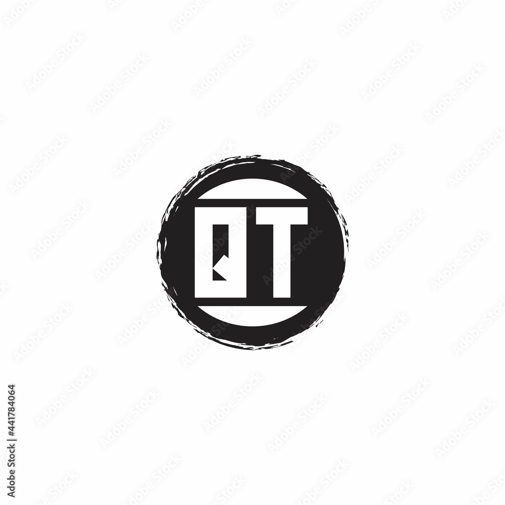 QT Logo Initial Letter Monogram with abstrac circle shape design template QT Logo Initial Letter Monogram with abstrac circle shape design template